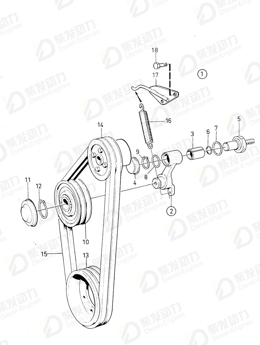 VOLVO V-belt 967195 Drawing